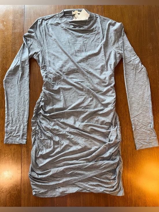 Hem & Thread Dresses & Skirts - Hem & Thread Light Gray Long-Sleeve Ruched Bodycon Dress